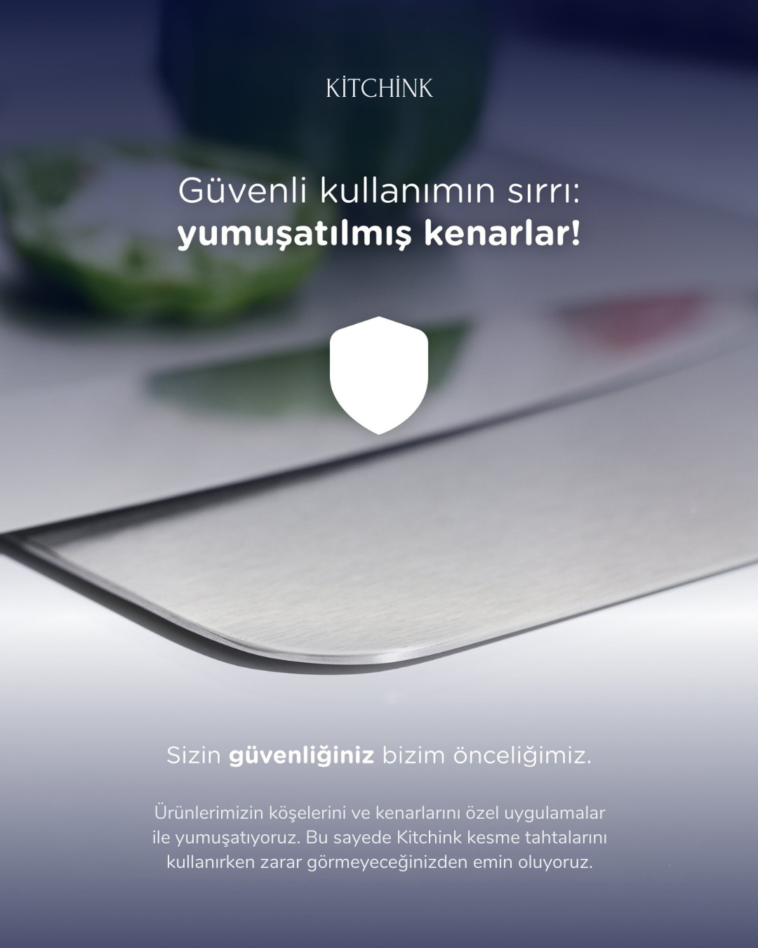 KİTCHİNK™ Paslanmaz Çelik Kesme Tahtası